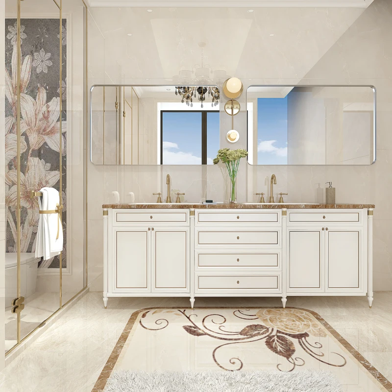 40x30インチ ブラッシュシルバー 角丸 長方形 浴室ミラー 壁掛け式 金属フレーム 壁掛け式 浴室ミラー 化粧台用