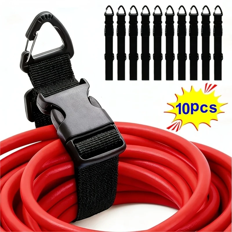 

10 adjustable extension cord organizers with three-axis buckle locks
