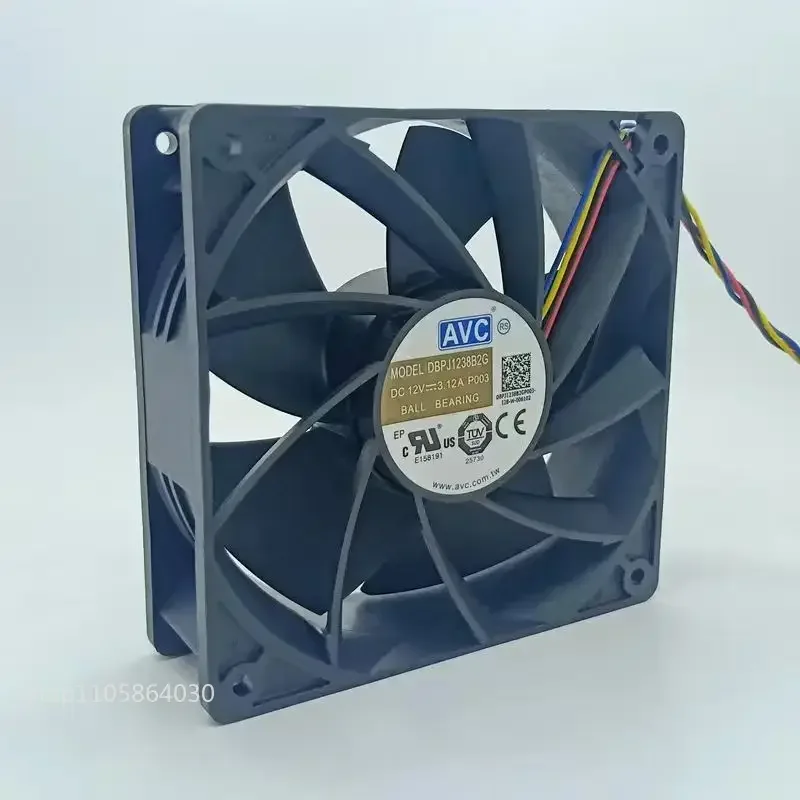 LY DBPJ1238B2G For AVC 12038 12V 4-Wire PWM Miner Mining 120mm 12cm Cooling Fan High Speed Violence Powerful Cooling Fan 7000RPM