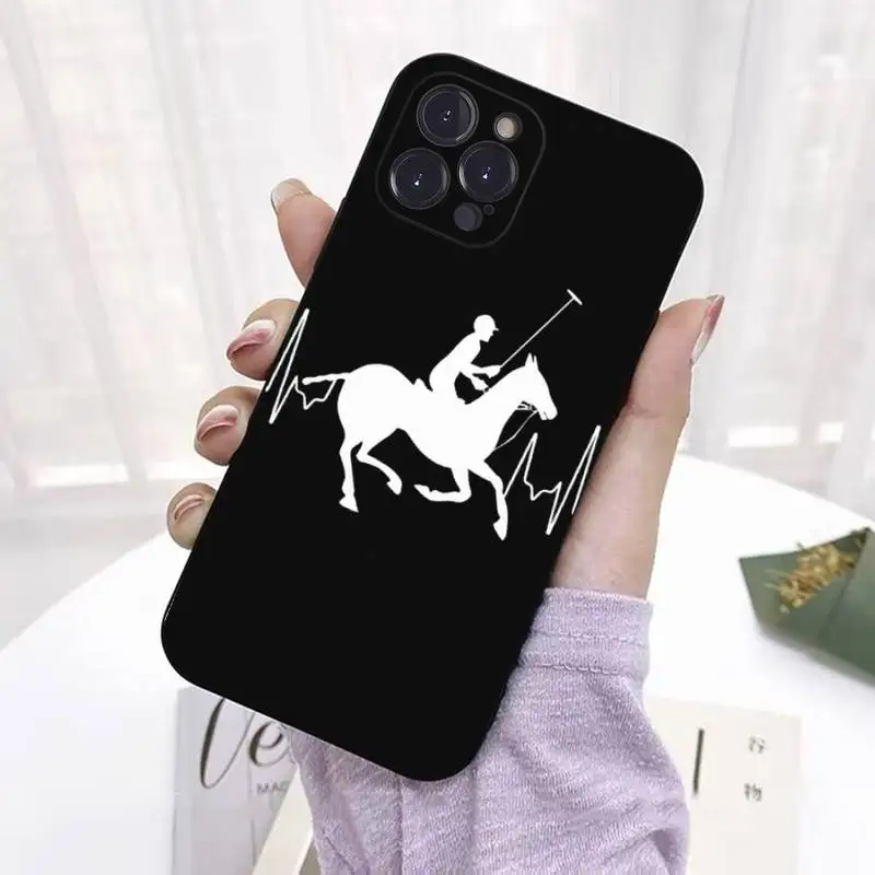 YNDFCNB Horse Heartbeat Phone Case For iPhone 6 7 8 Plus 11 12 13 14 Pro SE 2020 MAX Mini X XS XR Back Funda Cover