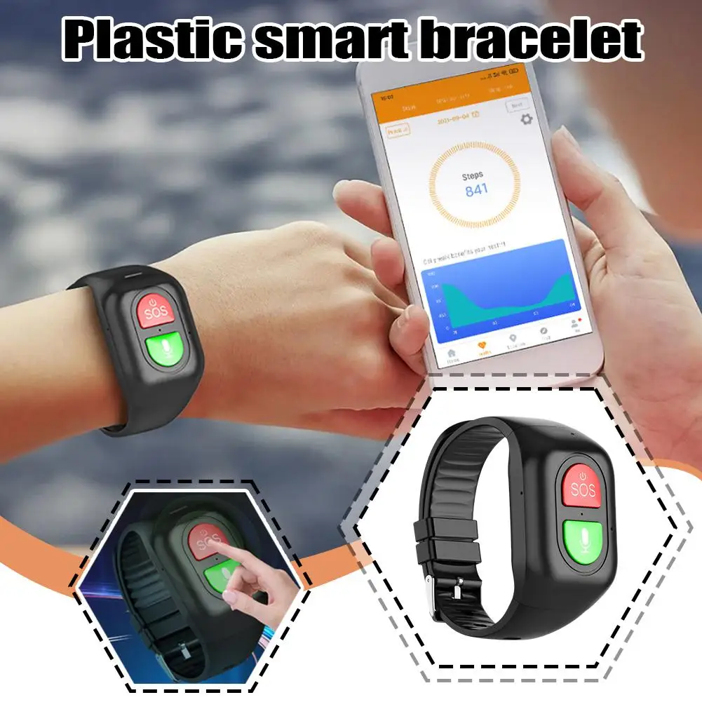 Elderly Smart Watch 4G SOS Anti-Wandering GPS Tracker Monitor Blood Rate Smart Sports Alarm Bracelet Bracelet Heart Emergen W1M4