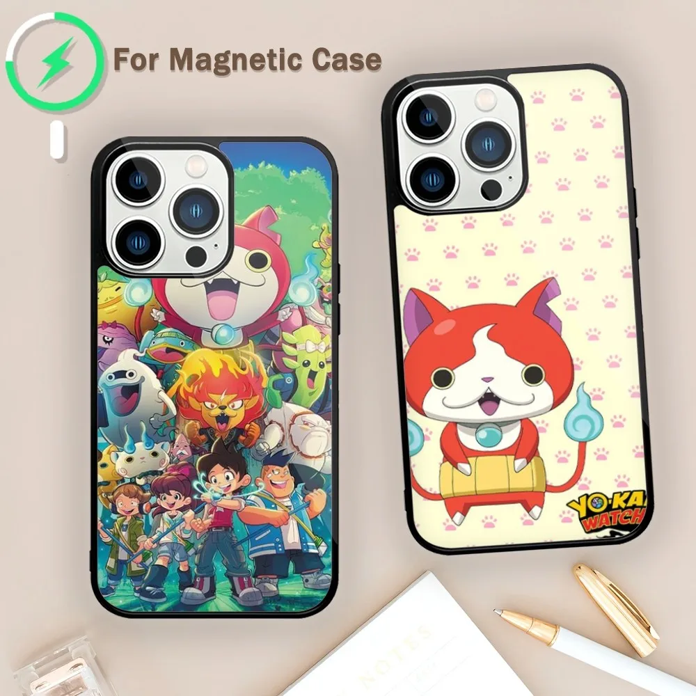 Yo-kai Watch Anime Phone Case For Magnetic Attraction iPhone 11 12 13 14 15 Mini Pro XS Max X S Plus XR Shell