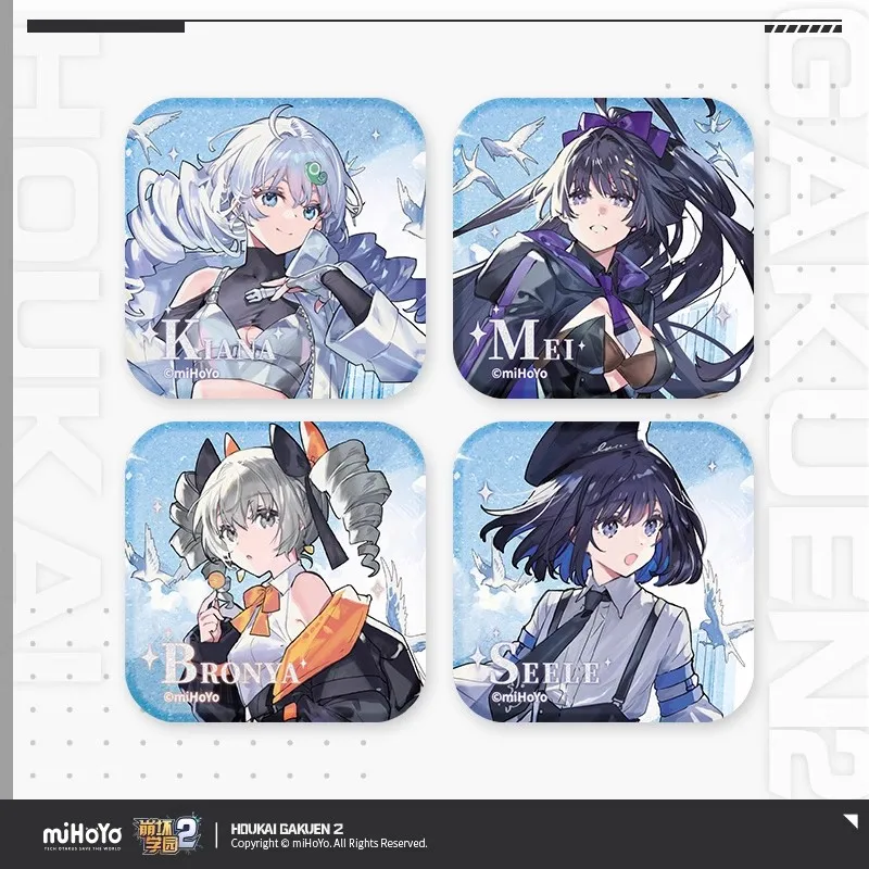 

Official miHoYo Houkai Gakuen 2 Ten year appointment Series Square Badge Genuine Anime Game Peripheral Brooch Accessories