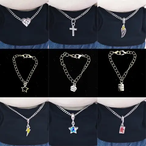 Fashion Necklace Accessories For Labubu Metal Necklace With Pendant Choker Unique Style You Like For 15/17cm Ropa Labubu