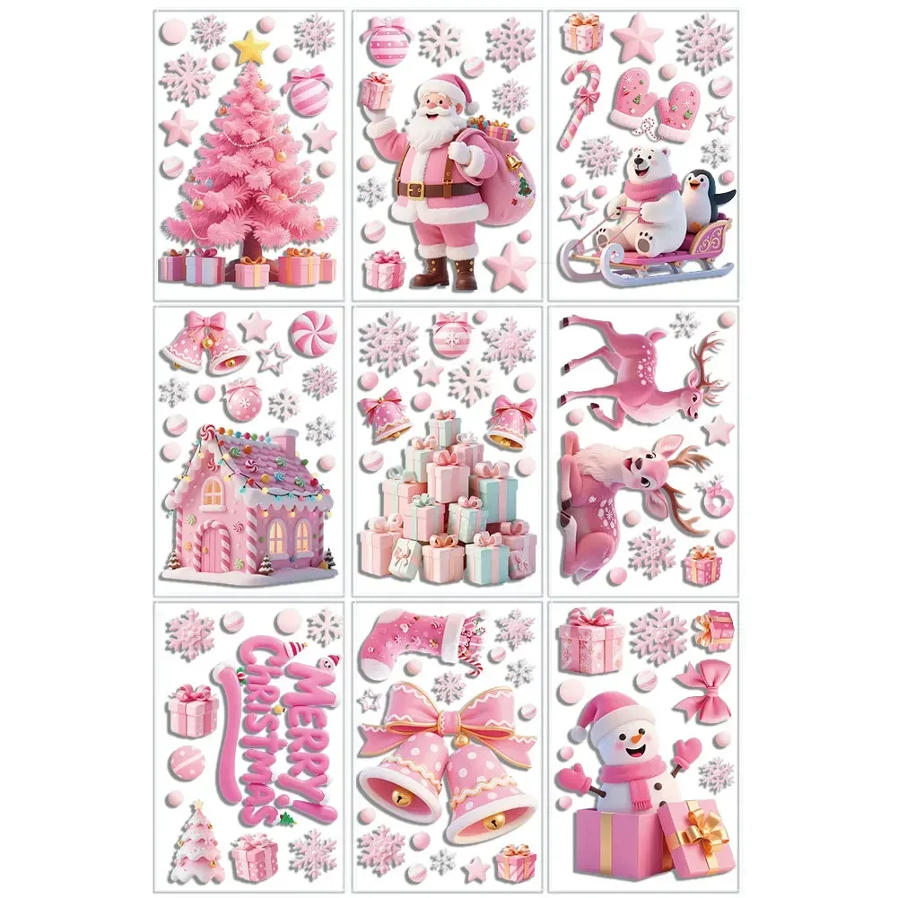 3d Christmas Window Clings Ornament Elderly Window Decor 20*30cm 3D Snowflakes Clings Easy Application Design Festive Gatherings