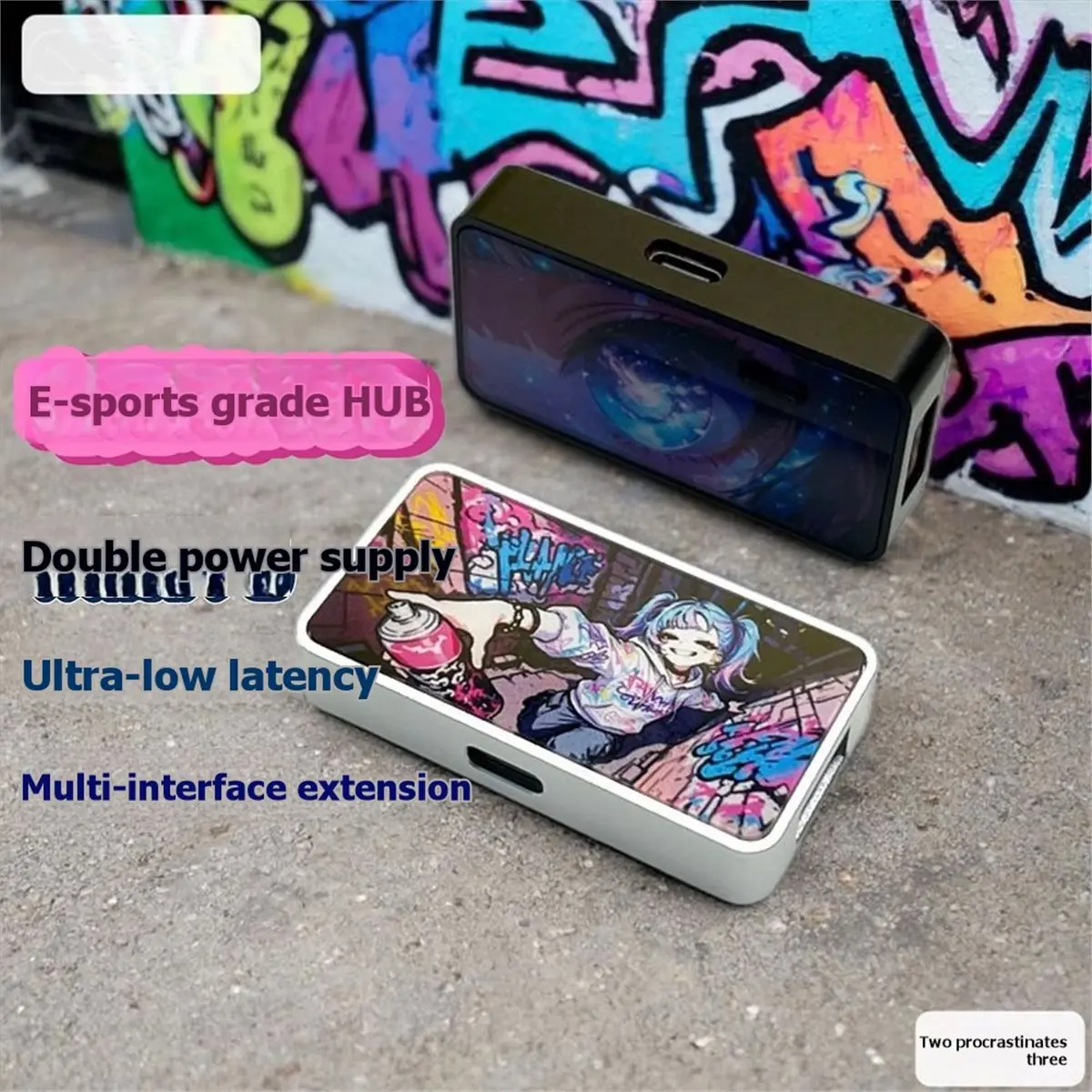 (▲★HUND)HUB 8K Ultra-Low Latency E-Sports Magnetic Keyboard Mouse Aerial Insertion Line No Cable Black