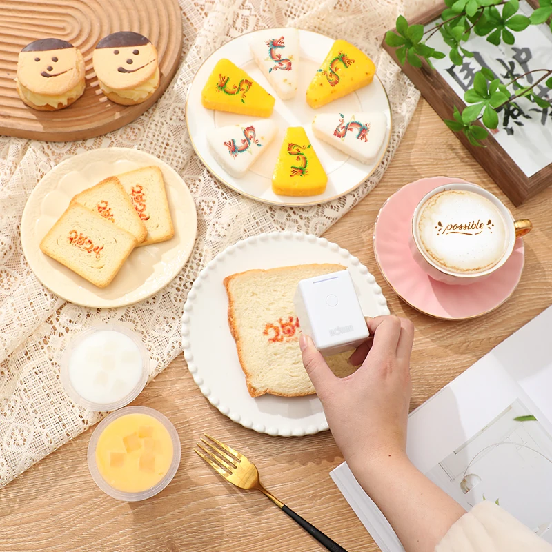 Food Coffee Printer Mobile Color Mini Handheld Printer Edible Ink Food Printing WIFI PrinCube Hand Inkjet