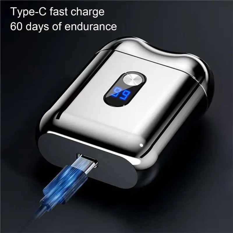 B59B-Convenient Electric Shaver Double Head Magnetic Rechargeable For Men Full Body Washing Trimmer