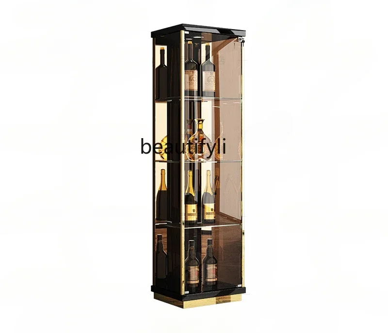 NQ Living room light luxury high-end wine cabinet tempered glass door small display cabinet wall storage cabinet