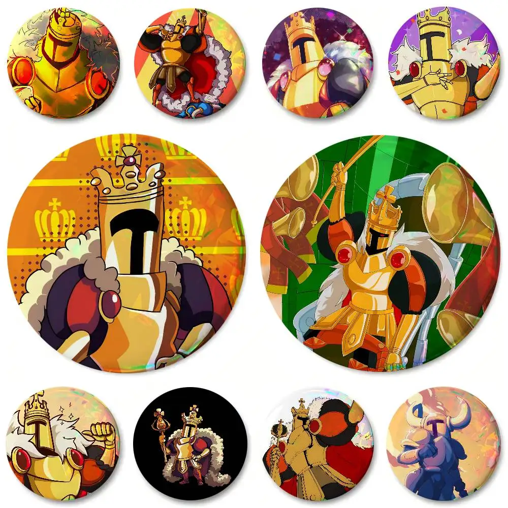 Game King Knight Shovel Knight Round Badge Lapel Pin Backpack Clothing Jewelry Accessories Gift Brooch