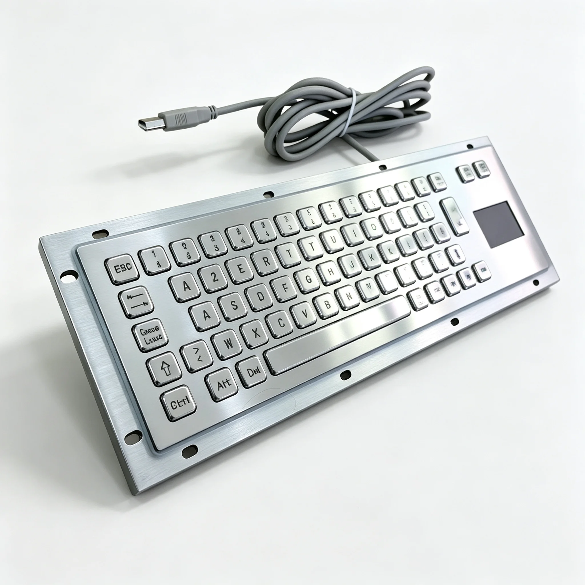 65 Keys Stainless Steel Industrial Metal Keyboard with Touchpad