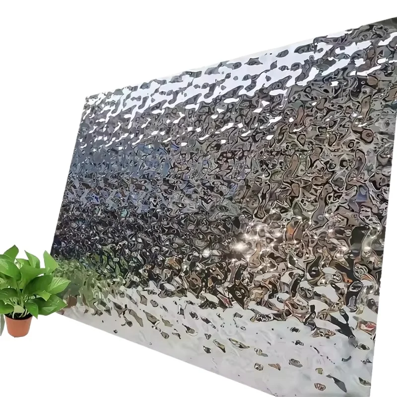 Water ripple 304 stainless steel sheet wall, multi-color durable waterproof ceiling