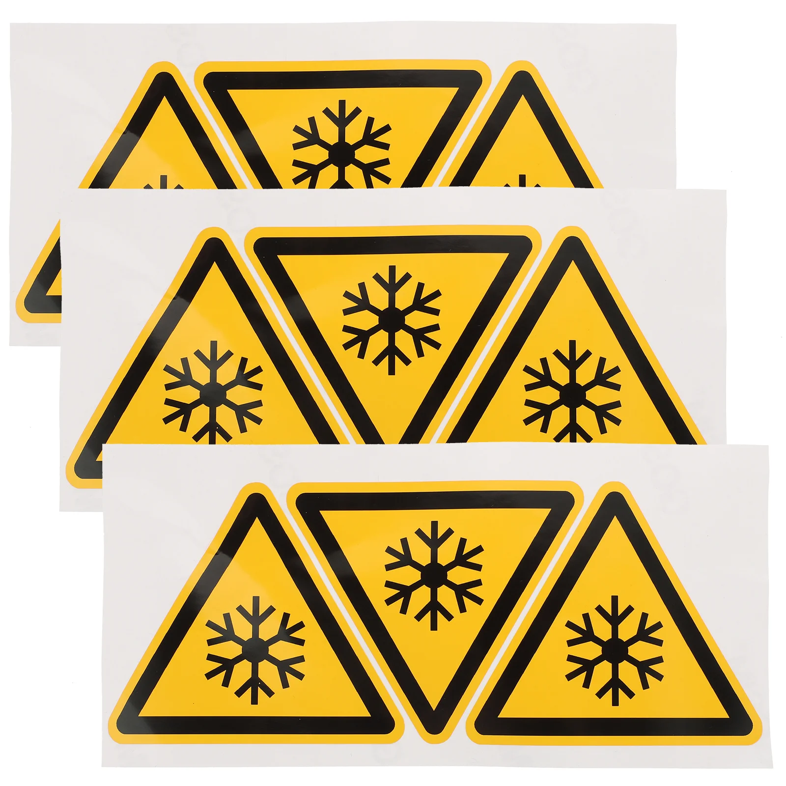 3Pcs Caution Low Temperature Sticker Strong Adhesive Waterproof for Device Warning Safety Label Sign Decal Sticker