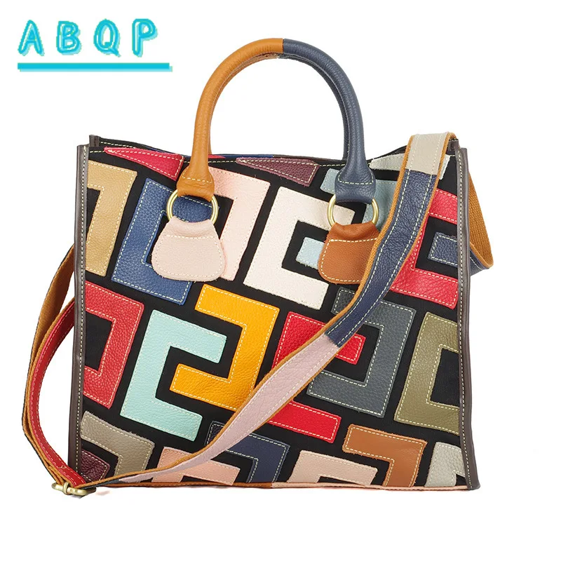 

ABQP New Women's Shoulder Bag Luxury Brand Fashion Women's Shoulder Messenger Bag Splicing Color Women's Bag High Quality