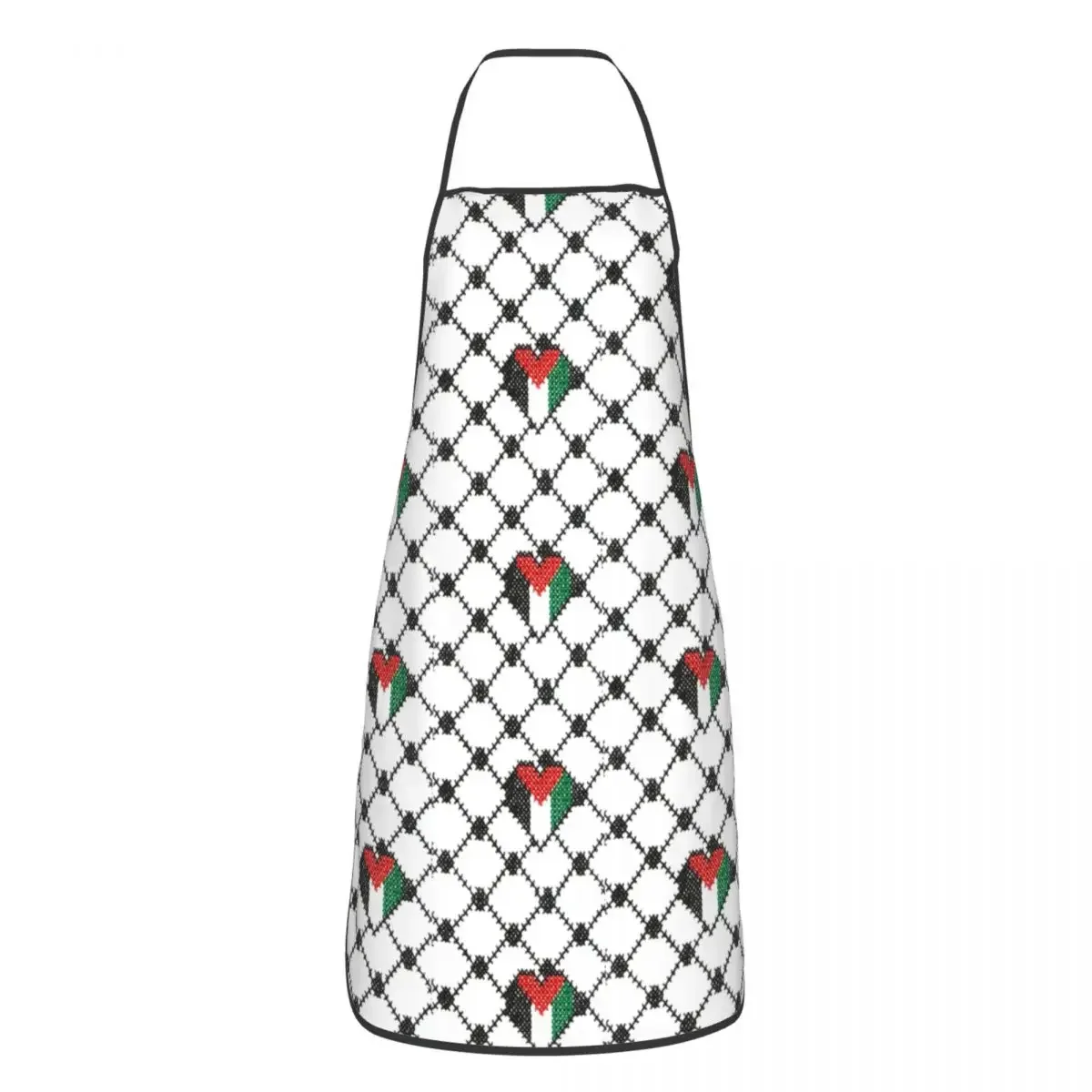 

Palestinian Flag Heart Bib Apron Women Men Unisex Kitchen Chef Palestine Hatta Kufiya Embroidery Tablier Cuisine Cooking Baking