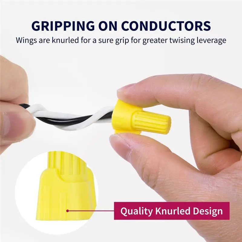 DT17 500 PCS Winged Wire Connectors AWG 18-10, Easy Twist-on Spring Spiral Connector, Double Wing Terminal for Quick Electrical