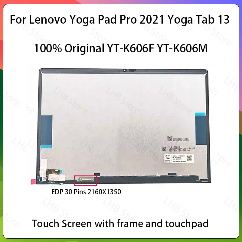 

13" Tablet LCD For Lenovo Yoga Pad Pro 2021 Yoga Tab 13 YT-K606F YT-K606M YT-K606 LCD Display Touch Screen Digitizer Assembly