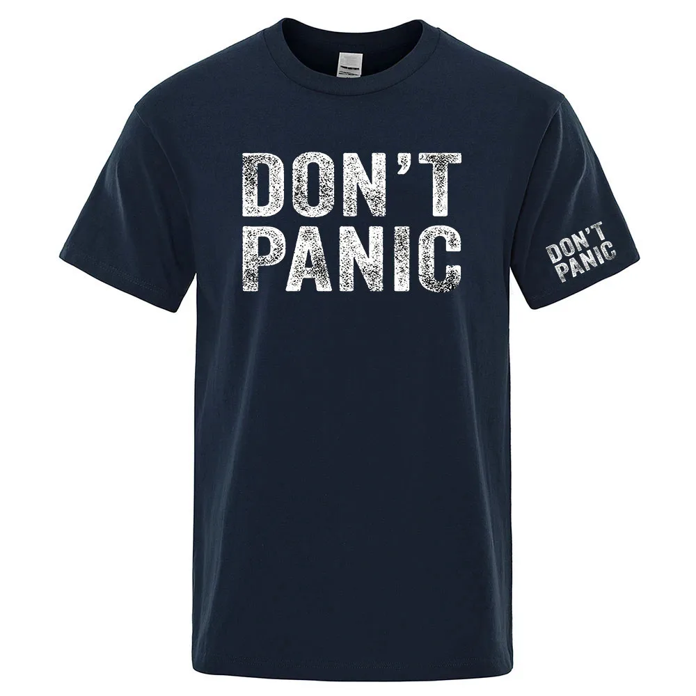Dont Panic Funny Retro The men's regular short-sleeved shirt is made of soft and breathable fabric suitable for summer T shirt