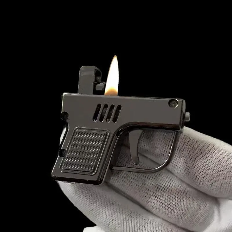 Unusual Retro Vintage Mechanical One Click Launch Ignition Windproof Kerosine Lighter Zinc Alloy Mini Outdoor Portable Lighters