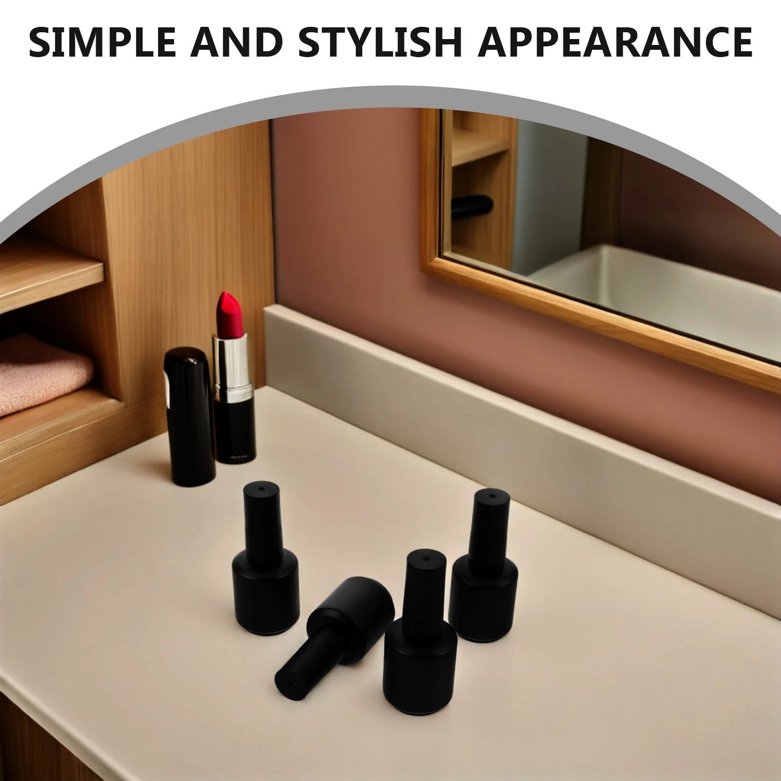 

8Pcs Nail Polish Bottles Empty Matte Frosted Glass Light Blocking Refillable Brush Caps for Nail Art Salon Home Use