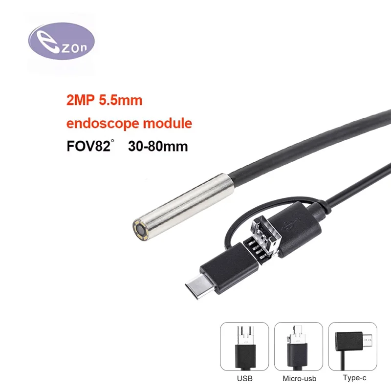 

2MP1080P high-definition endoscope diameter 5.5mm pipe auto repair inspection using OV2760 USB camera 3.5m 3 in 1 cable