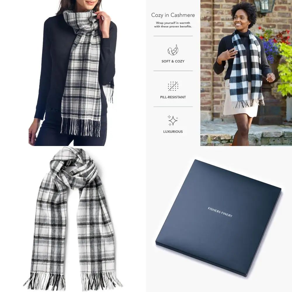 وشاح من الكشمير الخالص بنسبة 100% للنساء - دفء وأناقة شتوية فاخرة #1