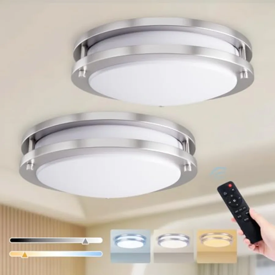 LED Ceiling Light with Remote 2 4 Inch Flush Mount Ceiling Light Fixture 24W 3000K-6000K Adjustable Color Temperature Dimmable