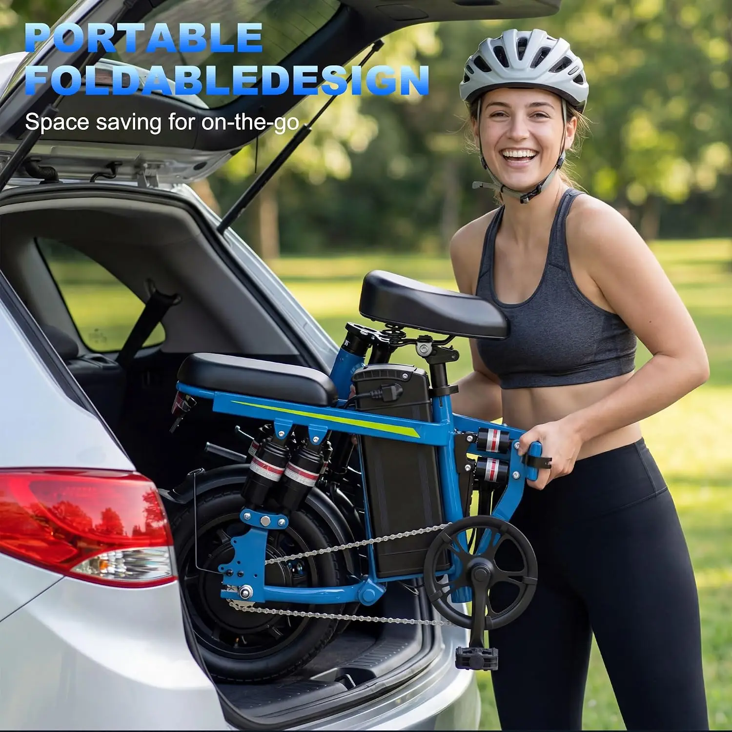 Lightweight Folding 14 Inch Electric Bike for Adults 2000W 52V 25Ah 50-80 Mile Long-Range Removable Battery, Customized