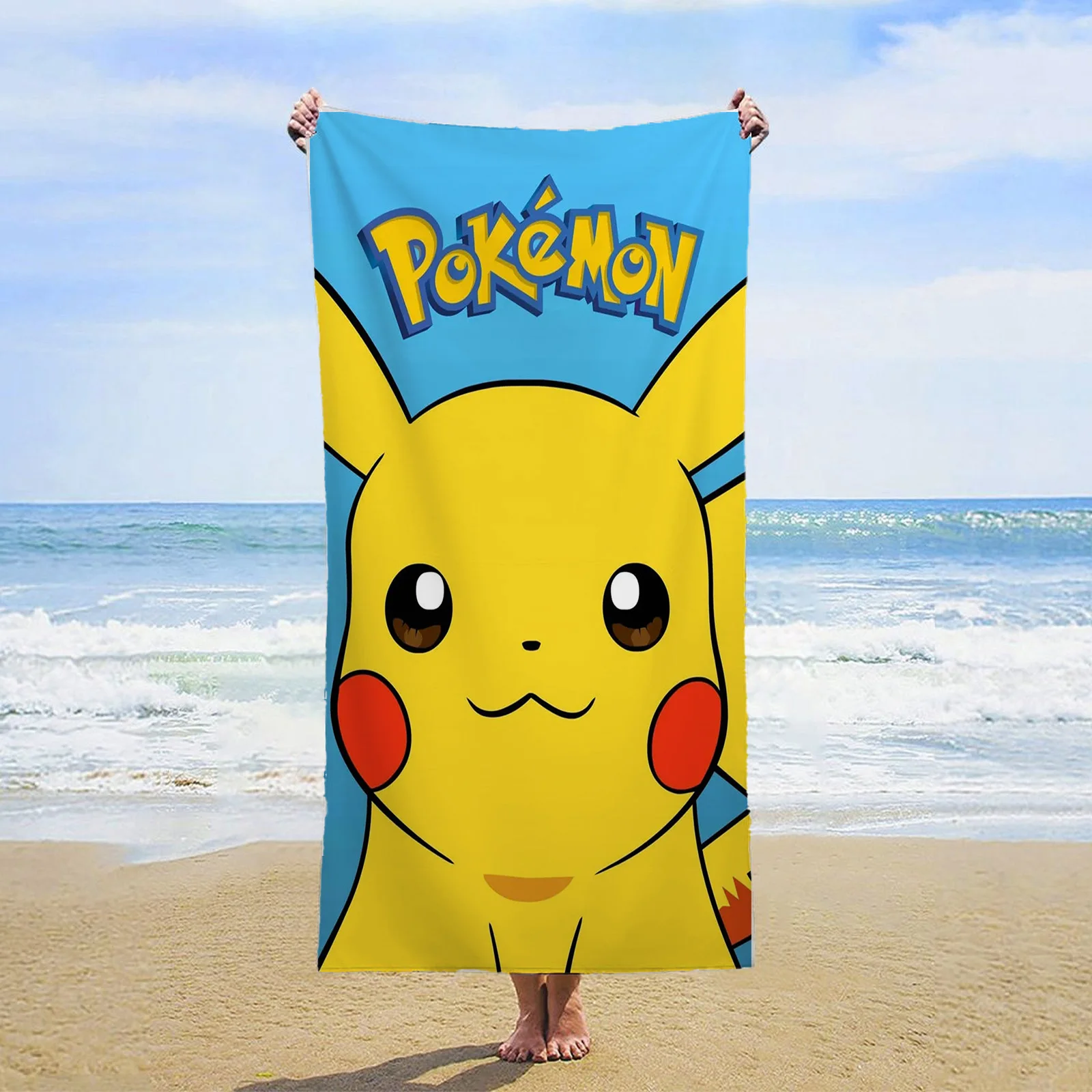 Pokemon Gym Handtuch Große Badetücher Badezimmer Serviette Mikrofaser Maßgeschneiderte Strand Mikrofaser Schnell trocknend Dusche Haar Meer trocken
