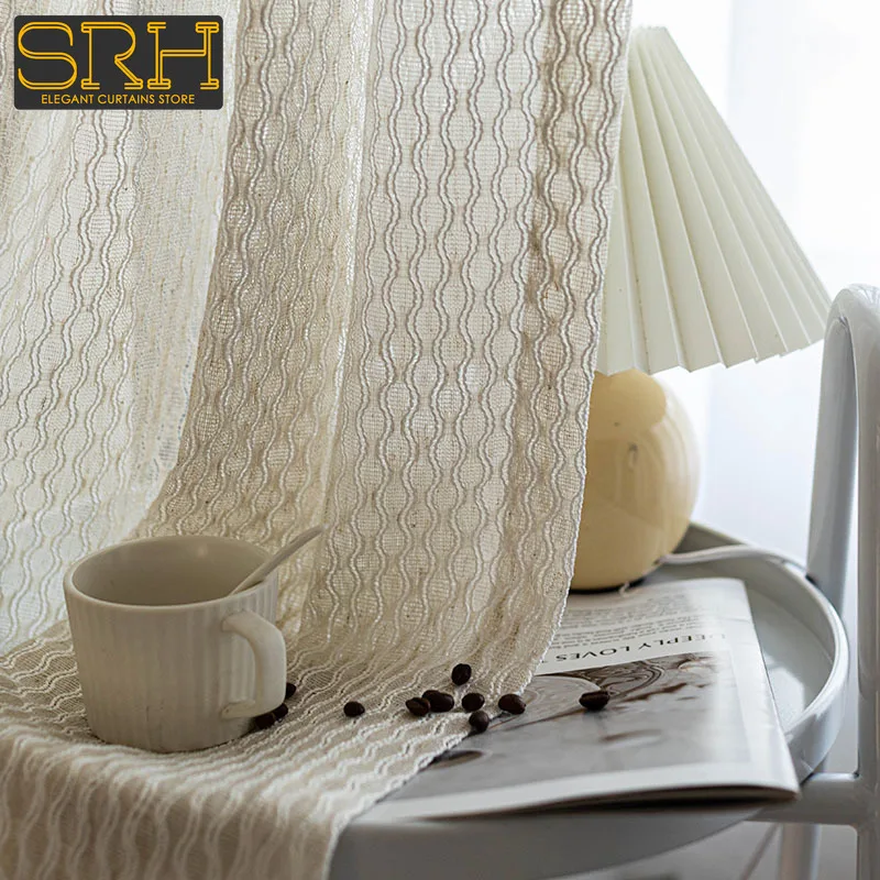 

Simple Linen Window Screen Curtains Japanese Style Literary Living Room Bedroom Bay Window Decor Blackout Balcony Yarn Custom