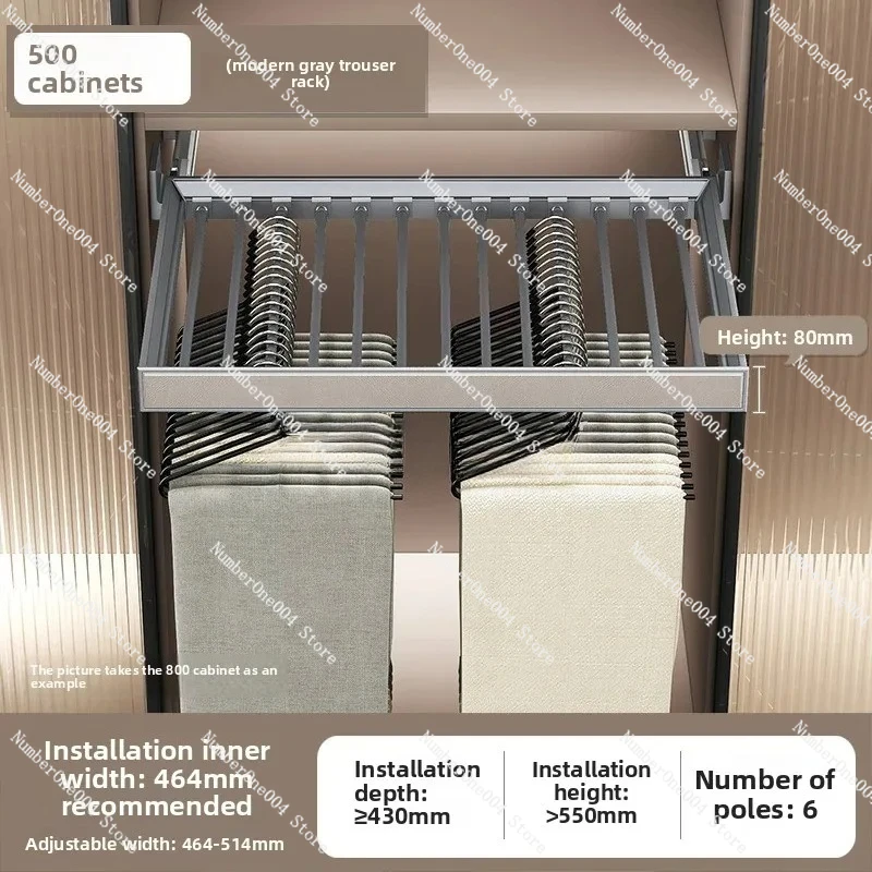 

Телескопическая многофункциональная выдвижная вешалка для брюк Встроенная подвесная направляющая для хранения вещей для дома