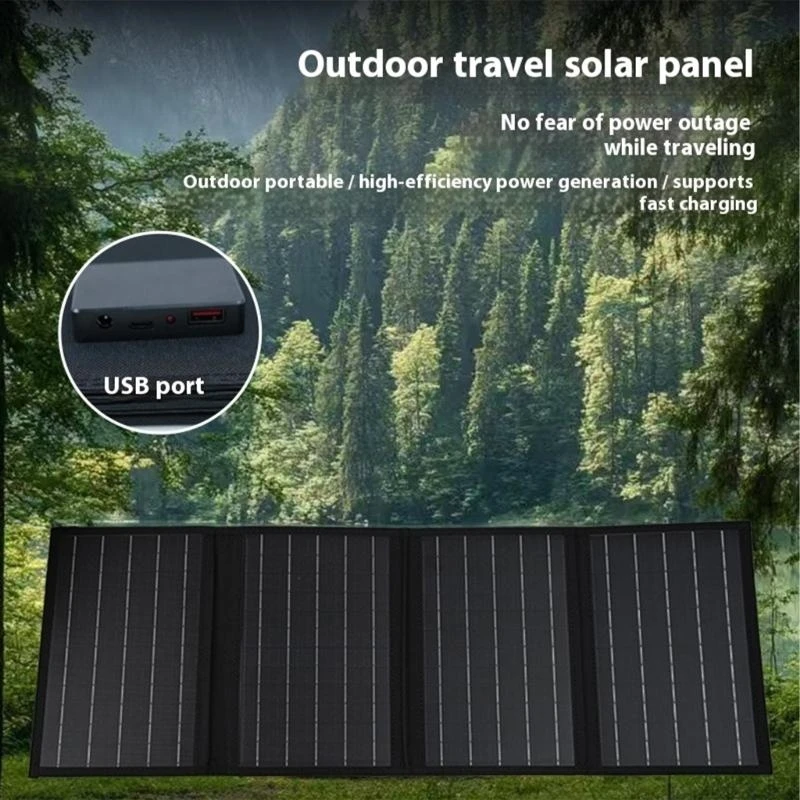 High Efficiency 40W Monocrystalline Solar Cell Plate Compacts Folding Solar Panel Charging Device for Backpacking 831F