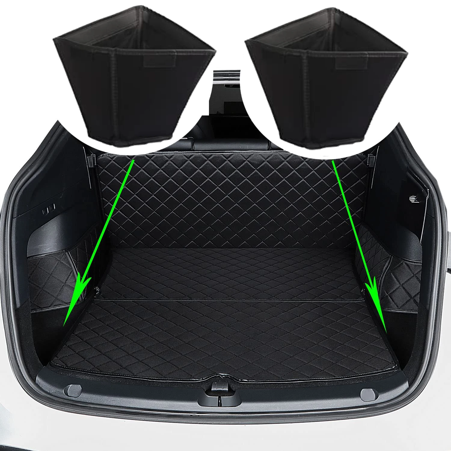 Bolsa de almacenamiento para maletero trasero para Tesla Model Y, caja organizadora práctica de cuero PU, accesorios de coche para Tesla Model Y,