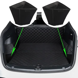 Rear Trunk Storage Bag for Tesla Model Y Trunk Tidying Organizer Box Practical PU Leather Car Accessories for Tesla Modely 2023