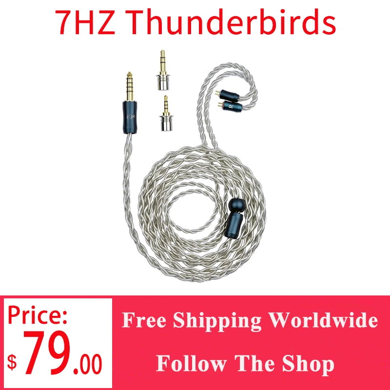 

7HZ Thunderbirds Earphone Wire 3 in 1 Plug/0.78 2PIN MMCX Upgrade Cable For earbuds headphone Timeless AE Rinko KZ Balance Cable