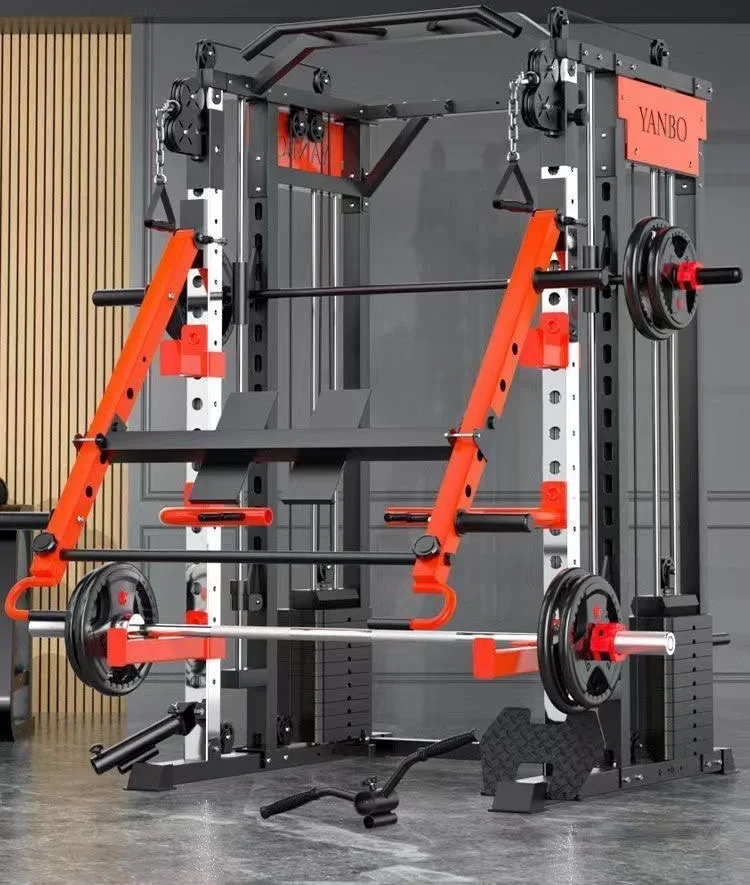Máquina Smith, Rack de Potencia para Fitness, Equipo Comercial de Levantamiento de Pesas, Máquina de Sentadillas, Equipo Grande para Gimnasio, Máquina de Remo