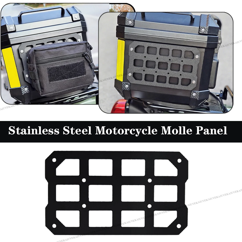 

Motorcycle Molle Panel For Trunk Storage aluminum alloy Waterproof Tactical Universal Side Box Organizer Modular Storage