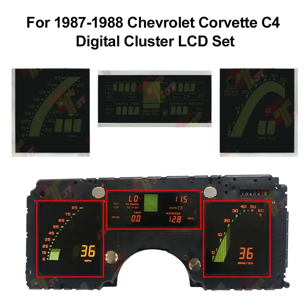 

LCD Screen For Chevrolet Corvette C4 Digital Instrument Cluster Set 1987-1988