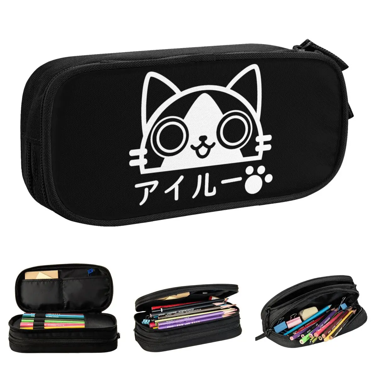 Lovely Monster Hunter Palico Pencil Case Pencilcases Pen for Student Big Capacity Pencil Bags Students School Zipper Accessories