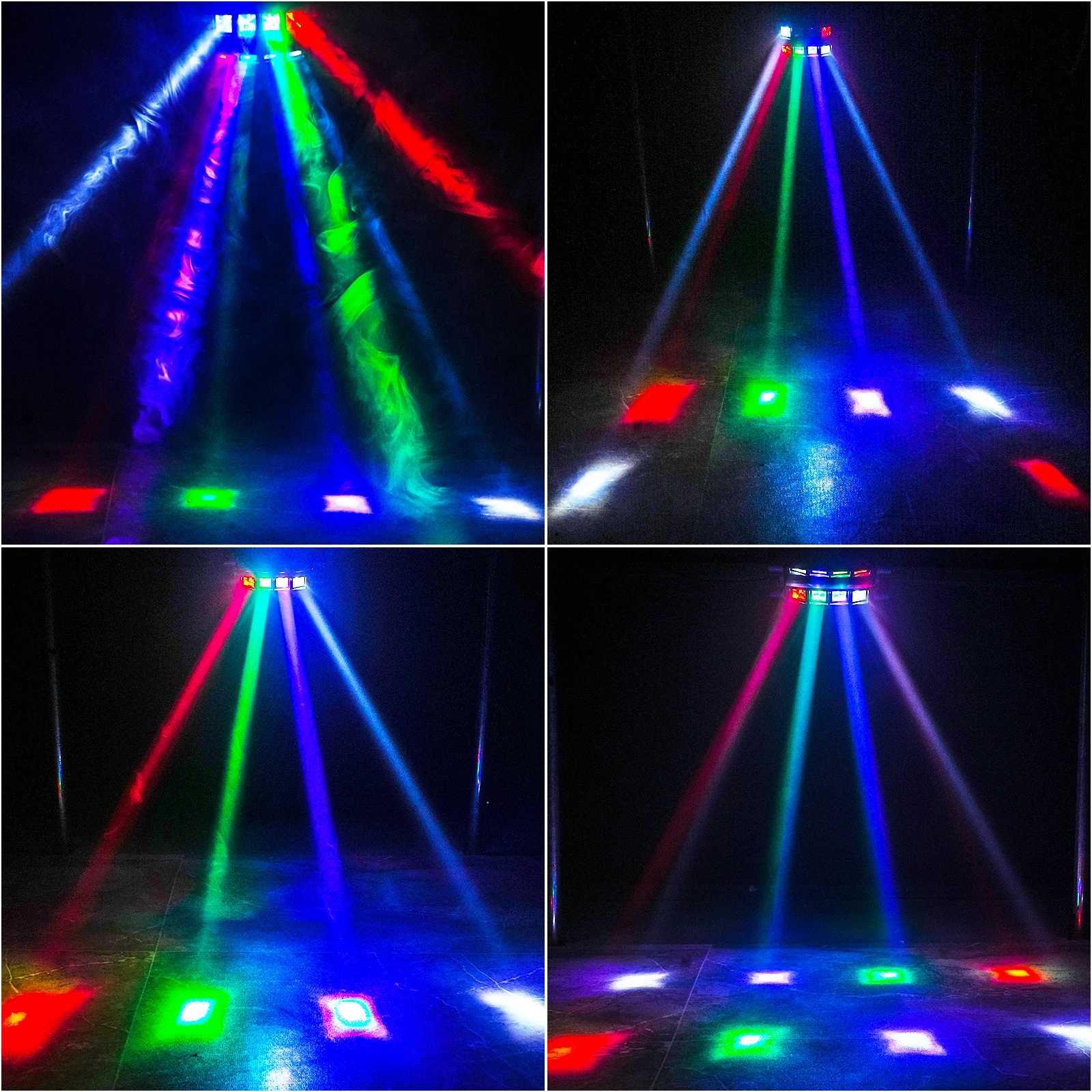 2PCS/SET 8LEDs Spider Light Mini Moving Head Light RGBW Stage Lighting Effect DMX Sound Control for Party Show Wedding Nightclub