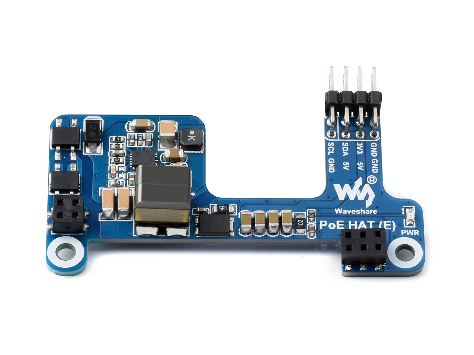 Picture 4: Waveshare PoE HAT (E) Power Over Ethernet HAT for Raspberry Pi 3B+/4B, IEEE 802.3af-compliant, 5V 2.5A DC out