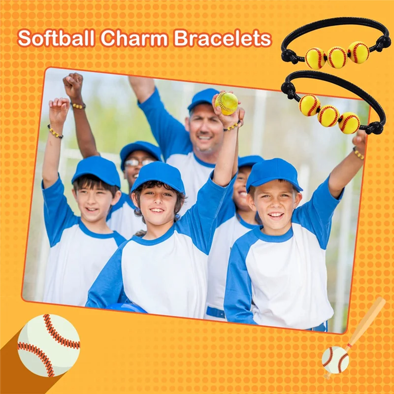 20 Pack Softball Bracelet Party Favors Softball Beads Friendship Bracelets Adjustable Beaded Bracelet Softball Gifts