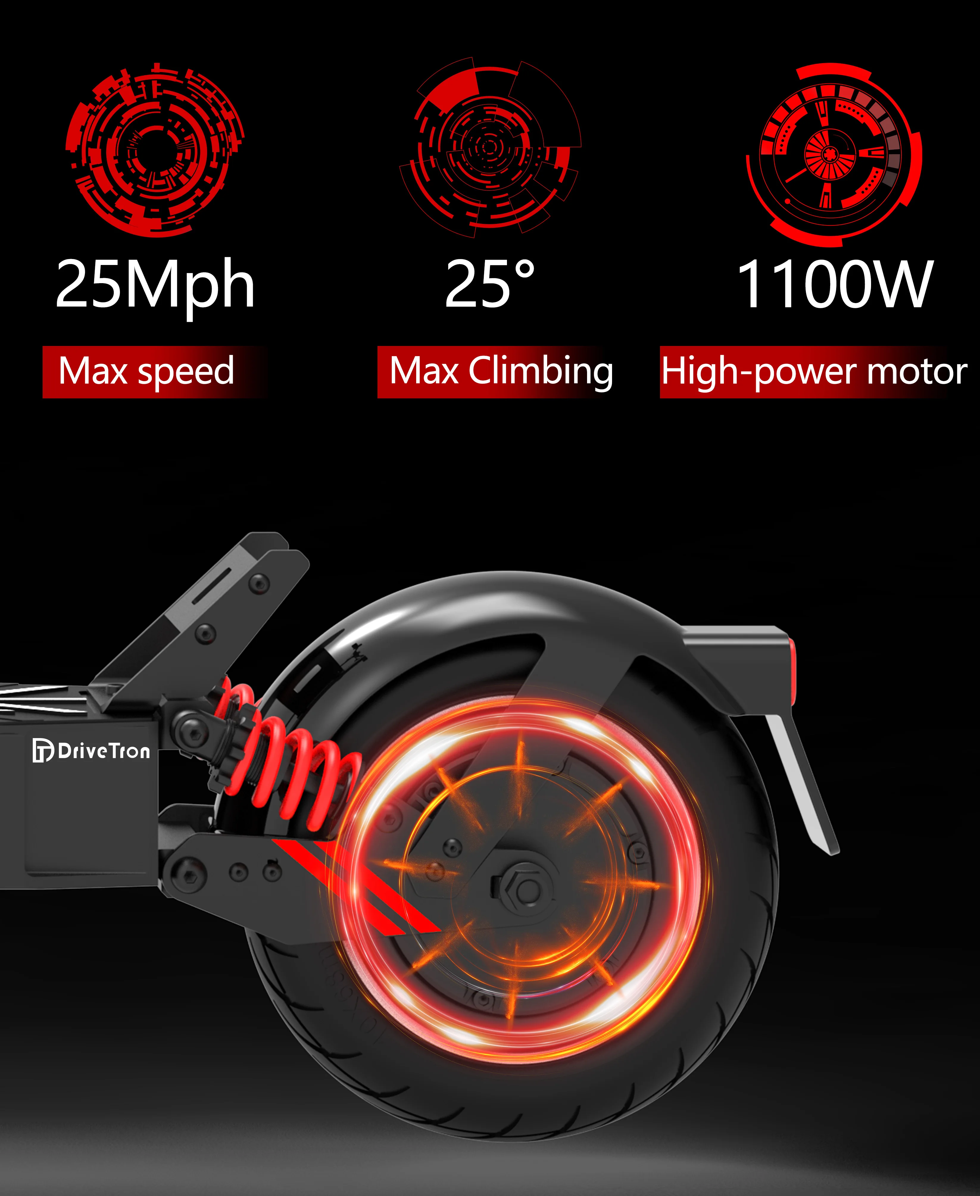 DT08 EScooters Peak Power 1100W 48V13AH نطاق الرحلات 40-60KM 10 بوصة جميع التضاريس الإطارات E-سكوتر سكوتر كهربائي عبر البلاد