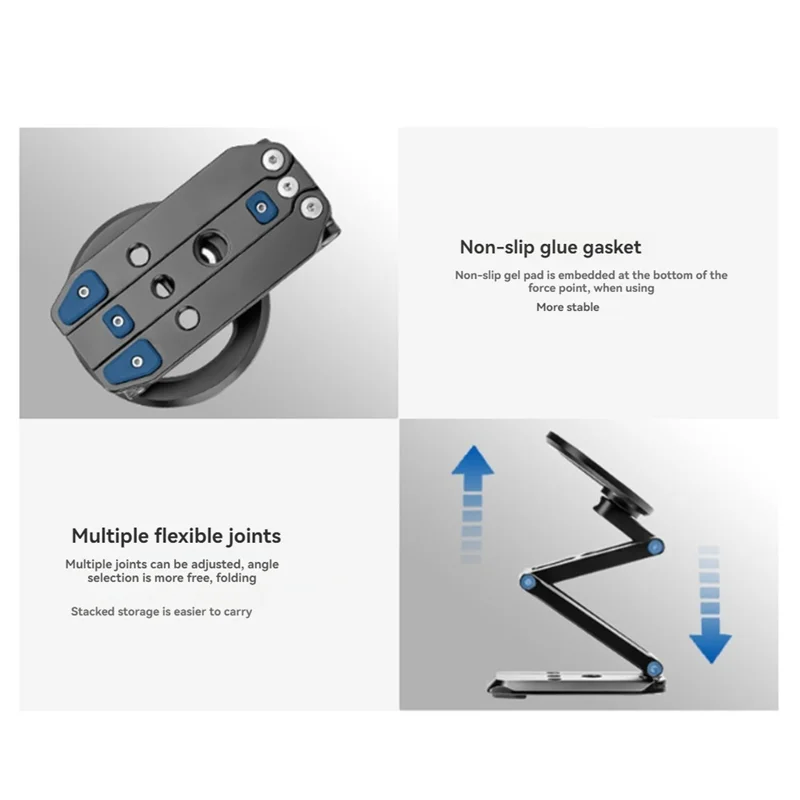 B04B-Magnetic Phone Tripod Stand Selfe Stick Desktop Smartphone Holder For Video Photography