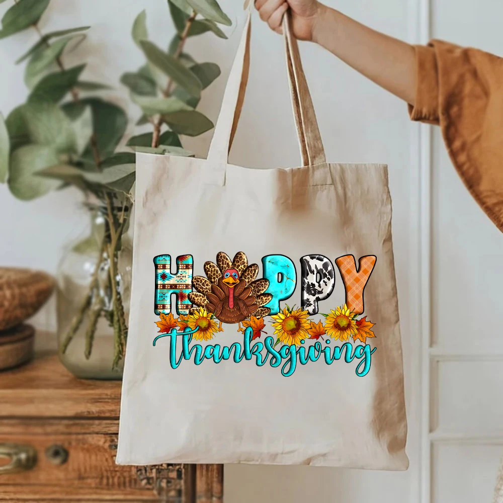 Happy Thanksgiving Women's Handbags Happy Thanksgiving Turkey Tote Bag's Pumpkin Season Women's Handbag's Thanksgiving Lady Bags image 6