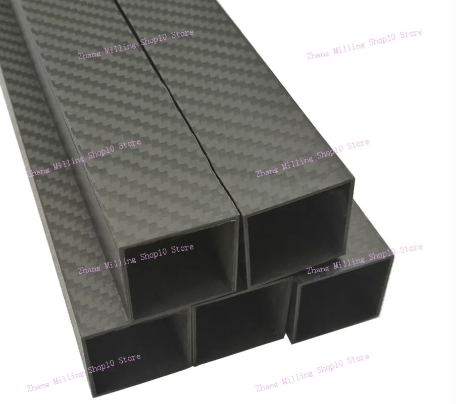 1PC Rectangle 3K Full Carbon Fiber Square Tube Twill Matte High Strength Pipe Length 500mm OD 10mm 15mm 20mm 22mm 25mm 30mm