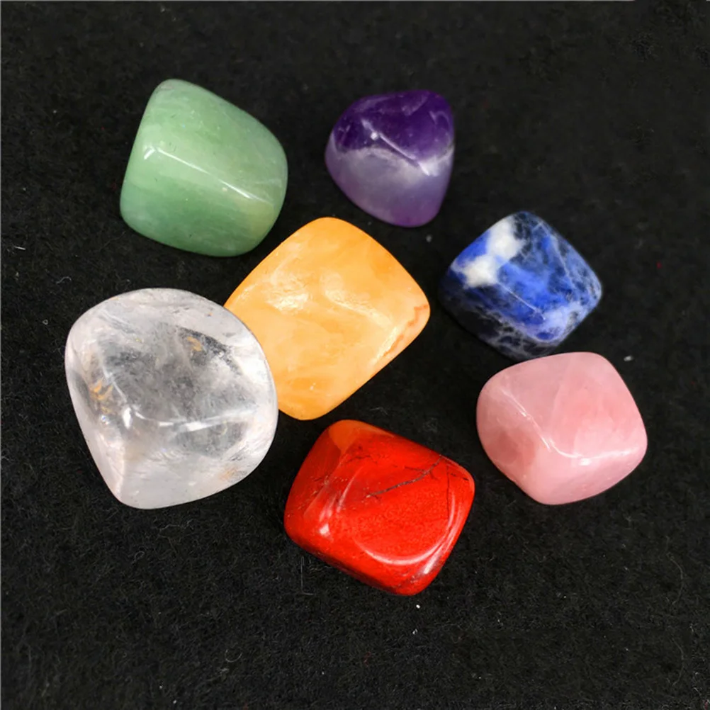 

7Pcs Chakra Energy Stones Set Polished Healing Crystals Amethyst Clear Crystal Lapis Green Aventurine Yellow Jade