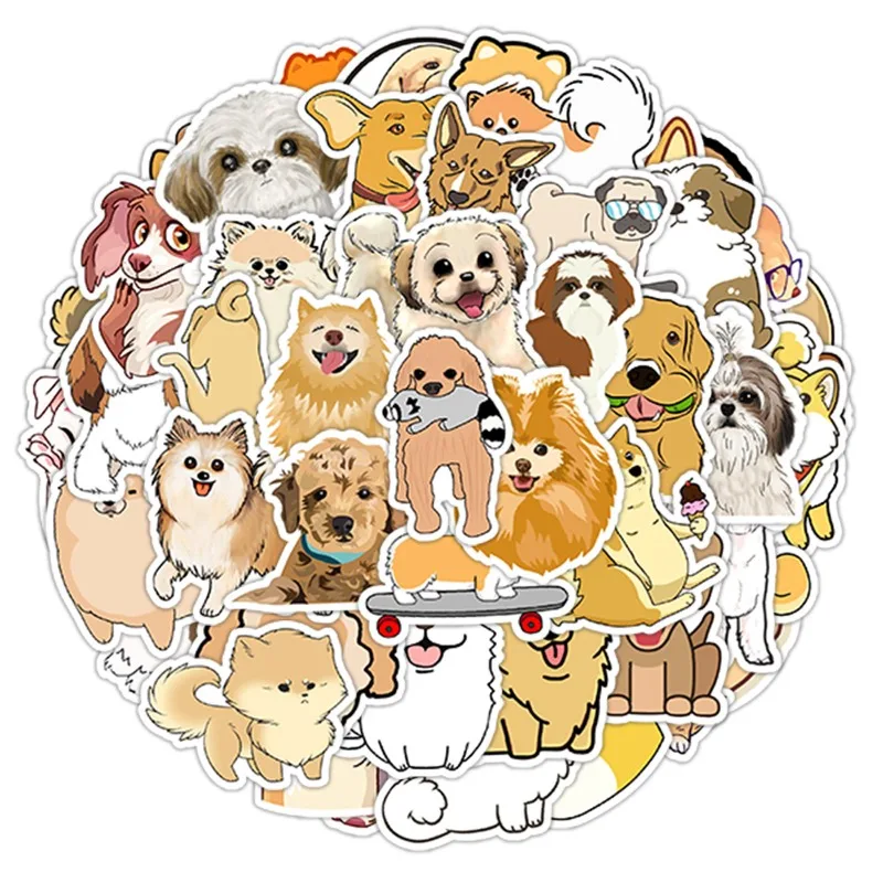 50개 만화 맞춤형 강아지 창의적인 낙서 장식 스티커