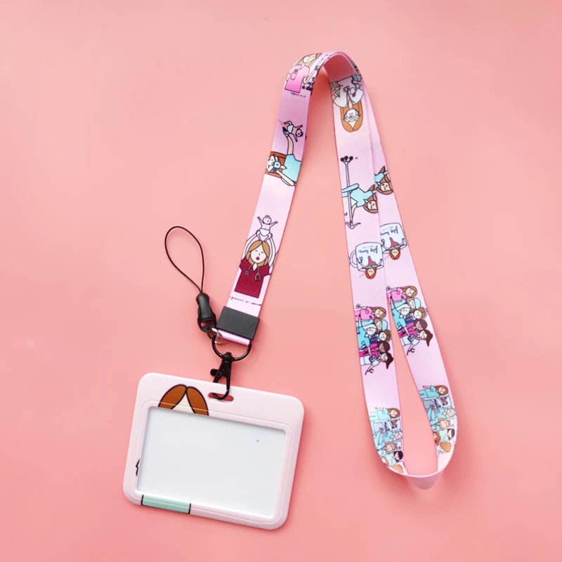 Hebamme Ausweishalter Lanyard Krankenhaus Arzt Umhängeband Kreditkartenetui Krankenschwester Kartenhalter Anmeldeinformationen Yoyo Einziehbarer Clip – Detail 19