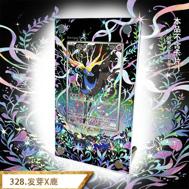 

Акриловый демонстрационный кейс для карт Floette Xerneas Mega Dragalge TCG PKM, коллекционная коробка для хранения карт к 30-летию, подставка-витрина